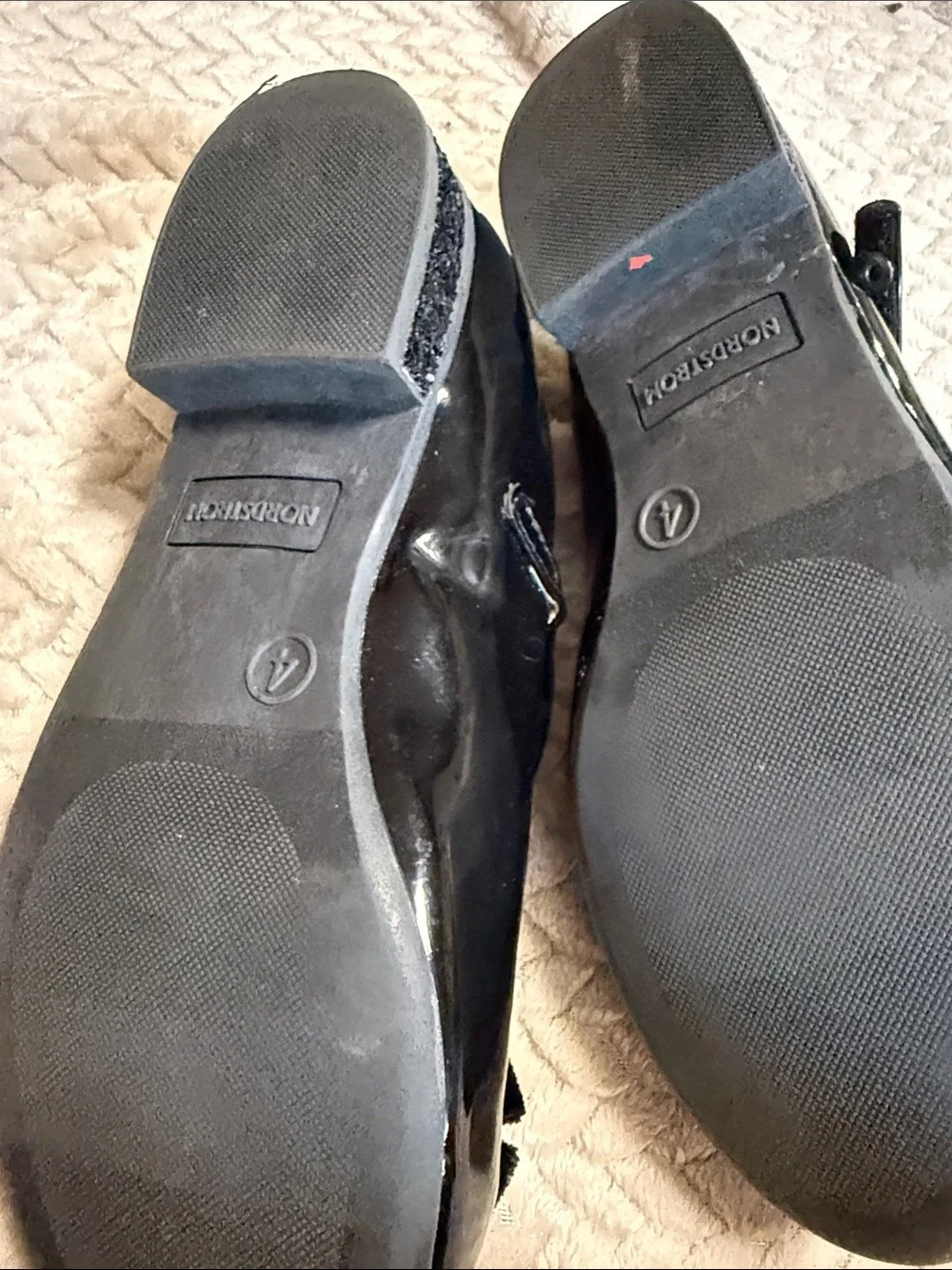 Nordstrom Kids Black Patent Mary Janes with Velvet Bow Strap